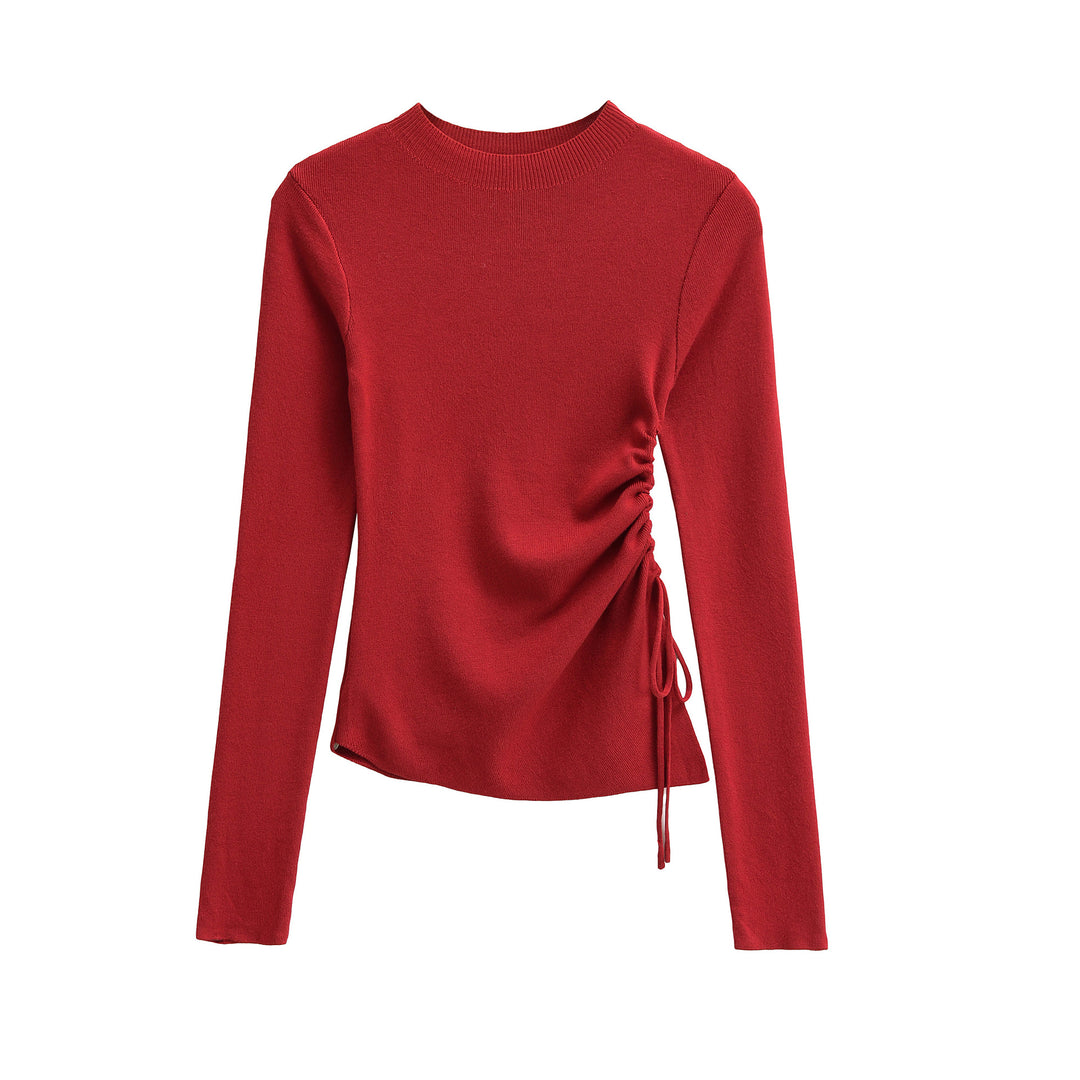 Damen langärmliges Oberteil mit raffinierten Rüschendetails Fudus