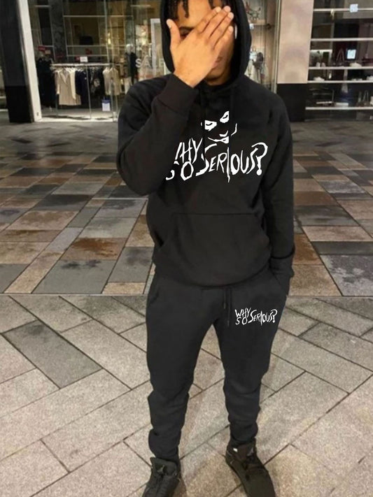 Damen Hoodie- und Jogginghosen-Set mit kreativem Grafikdesign Fudus