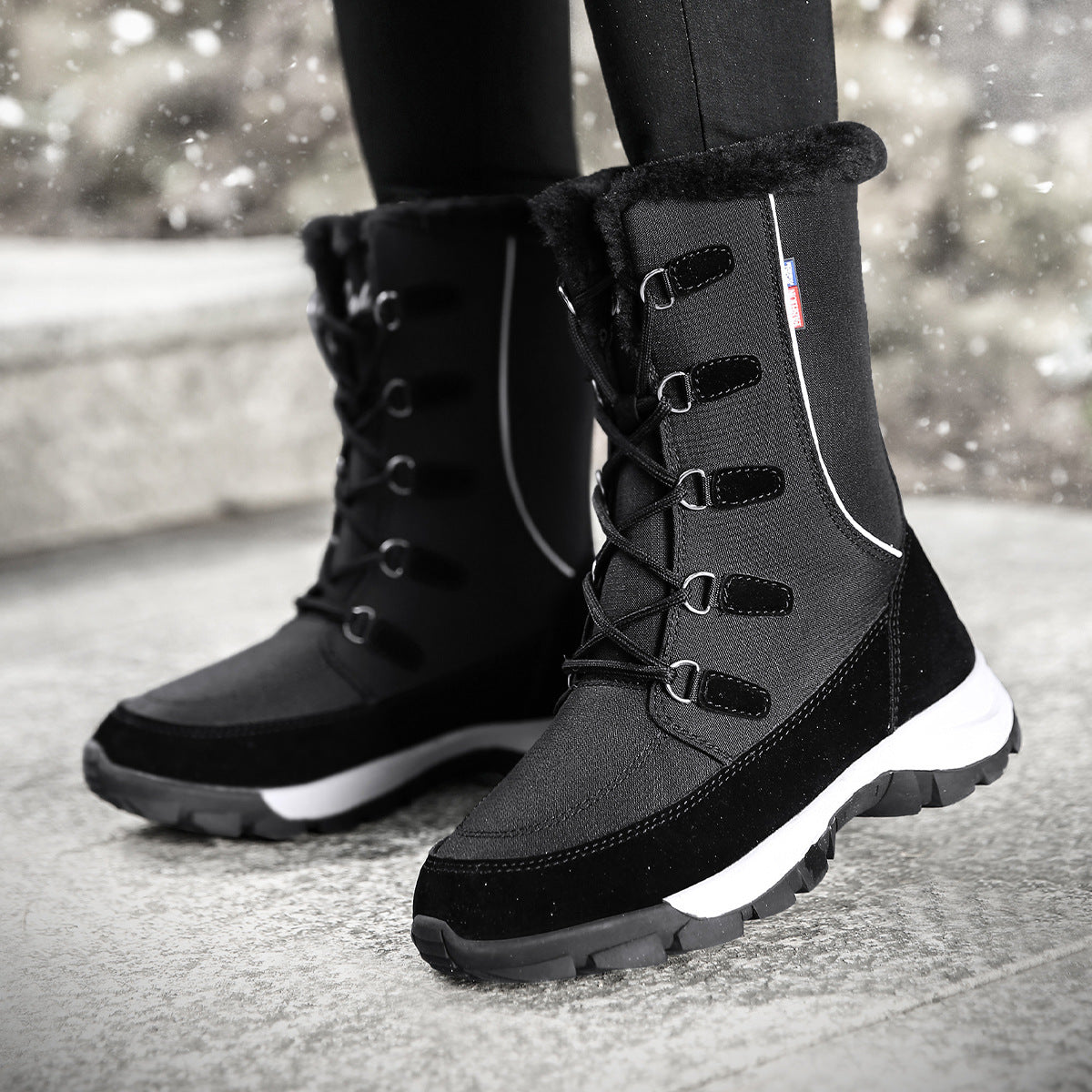 Damen isolierte Winterstiefel mit rutschfester Sohle und weichem Innenfutter Fudus