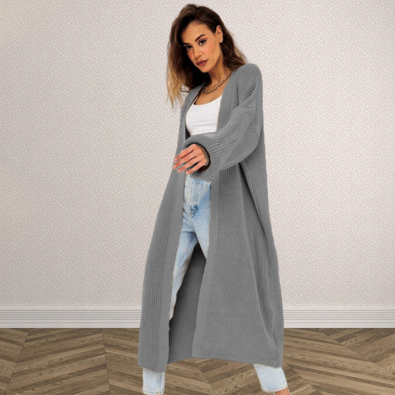 Damen Langstrickcardigan mit lässigem Schnitt und strukturiertem Design Fudus