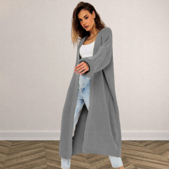 Damen Langstrickcardigan mit lässigem Schnitt und strukturiertem Design Fudus