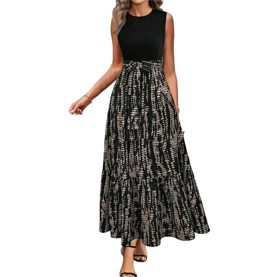 Damen Langärmeliges Maxikleid mit asymmetrischem Schnitt und fließendem Material Fudus