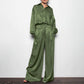 Damen Satin Blusen Und Hosen Set Mit Weitem Schnitt Und Modernen Details