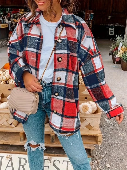 Damen Karierte Flanelljacke Fudus