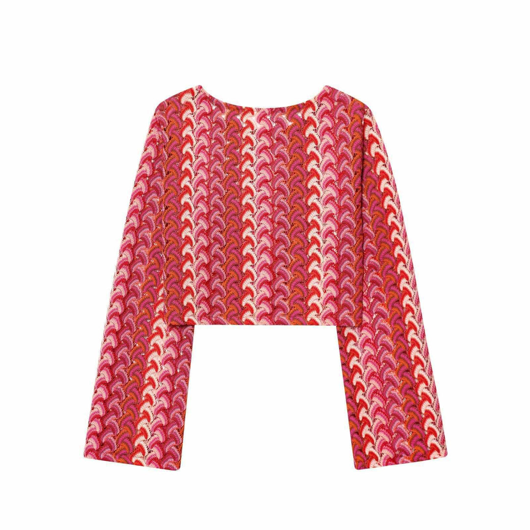 Damen Hochtaillierte Palazzo-Hose mit modernem Wellenmuster Fudus