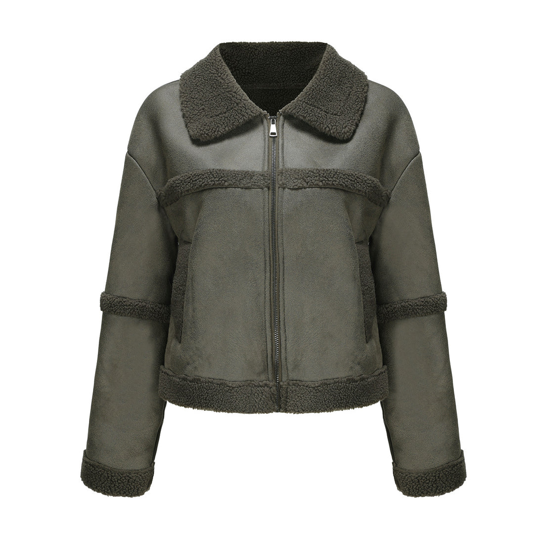Damen Kuschelige Jacke mit Kunstfell Fudus