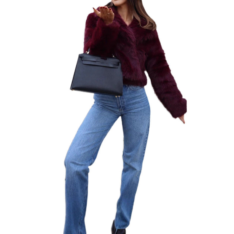 Damen Kunstfelljacke mit elegantem Schnitt Fudus