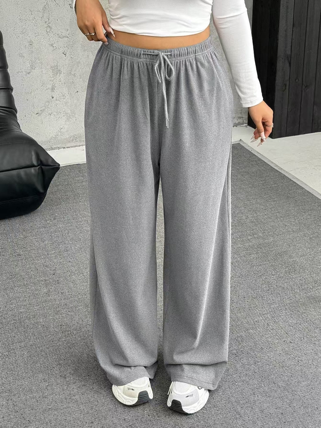 Damen lässige High-Waist Jogginghose Fudus