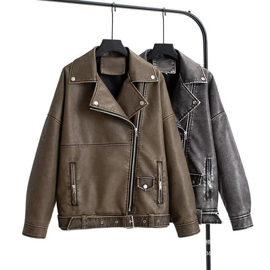 Damen lässige Oversize-Bikerjacke Fudus