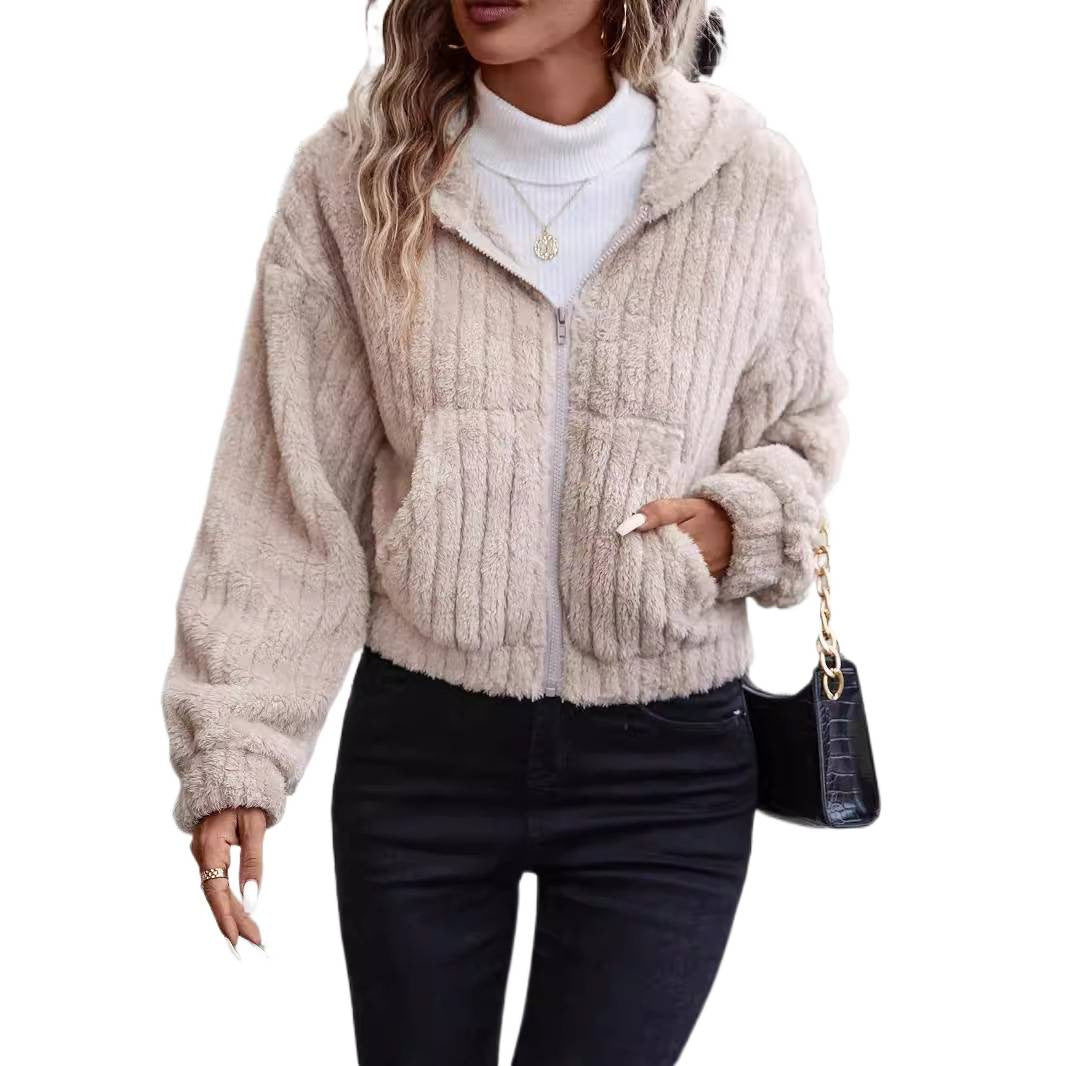 Damen kuschelige Fleecejacke Fudus