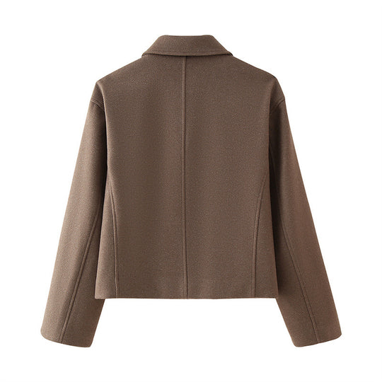 Damen Kurzjacke mit modernem Kragen und praktischen Reißverschluss Fudus