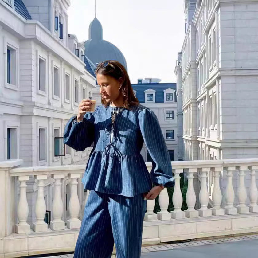 Damen lässige Bluse mit Volant und Rüschen Fudus