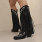 Damen Westernstiefel mit fransigem Detail Fudus