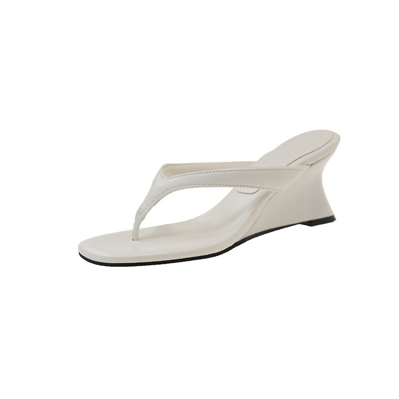 Damen Flip Flops Wedge Absatz Komfort Riemen Gepolstertes Fußbett