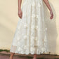 Damen Eleganter Tüllrock mit floralen Stickereien und elastischem Bund Fudus