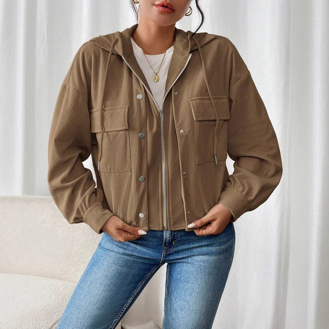 Damen Kurzjacke mit Rippenstruktur Fudus