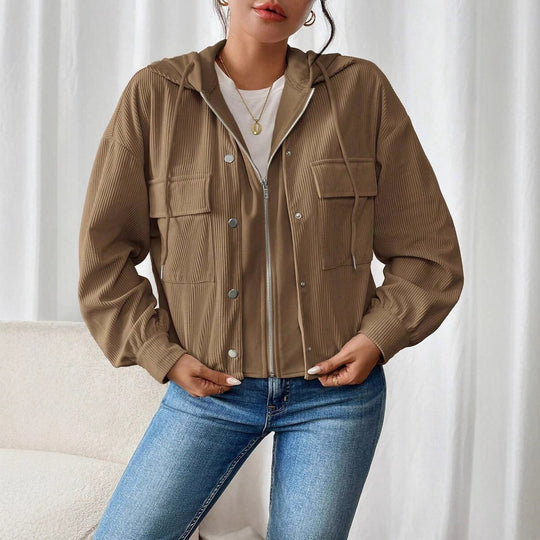 Damen Kurzjacke mit Rippenstruktur Fudus