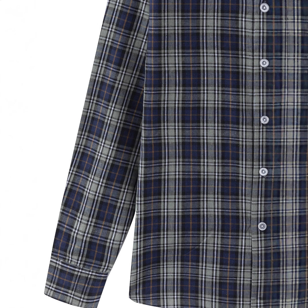 Herren langärmliges Karohemd aus atmungsaktiver Baumwolle Fudus