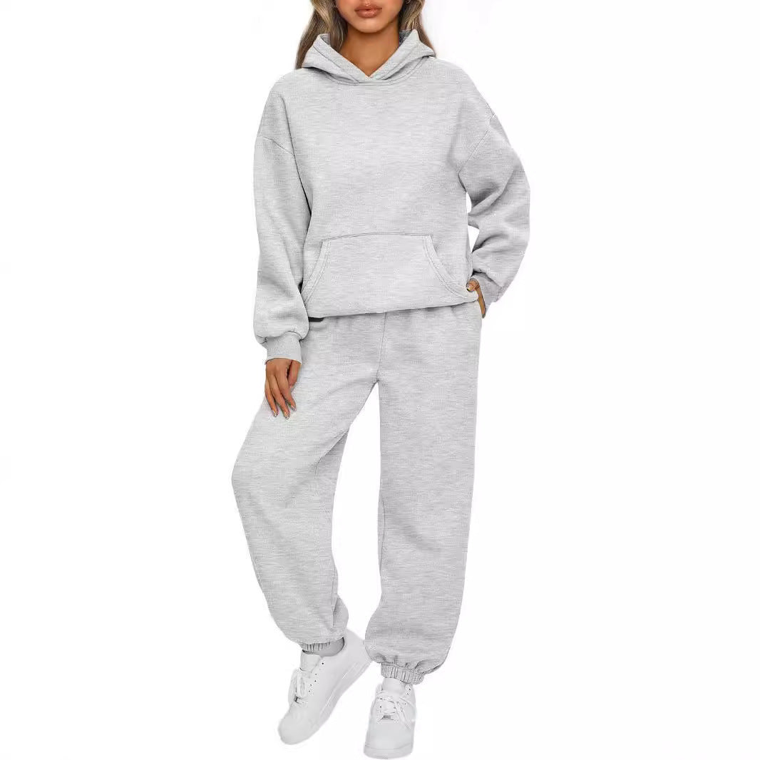 Damen Jogginganzug Hoodie Sportlich Baumwollmischung Weich Atmungsaktiv
