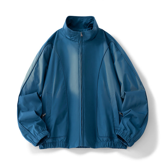 Damen hochschneiderte Übergangsjacke mit elastischem Bund und praktischen Taschen Fudus