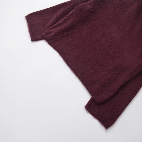 Damen Grobstrickpullover mit lässigem Schnitt und weitem Rundhalsausschnitt Fudus