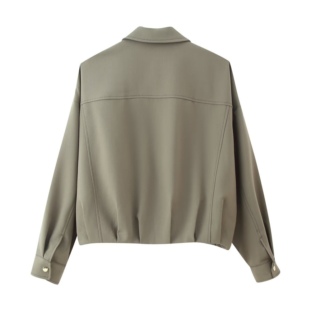 Damen lässige Overshirtjacke mit praktischen Pattentaschen Fudus