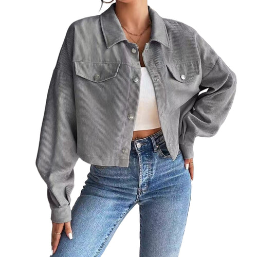 Damen Lässige Cordjacke