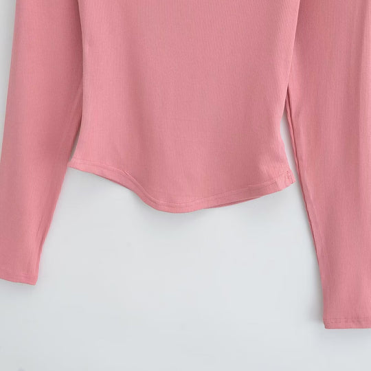 Damen langärmliges Oberteil mit rippierter Struktur Fudus
