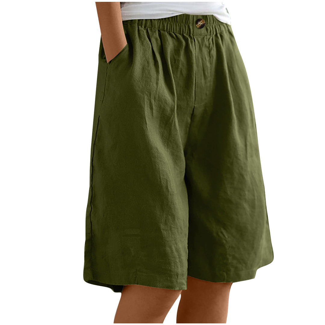 Damen lässige Leinen-Shorts Fudus