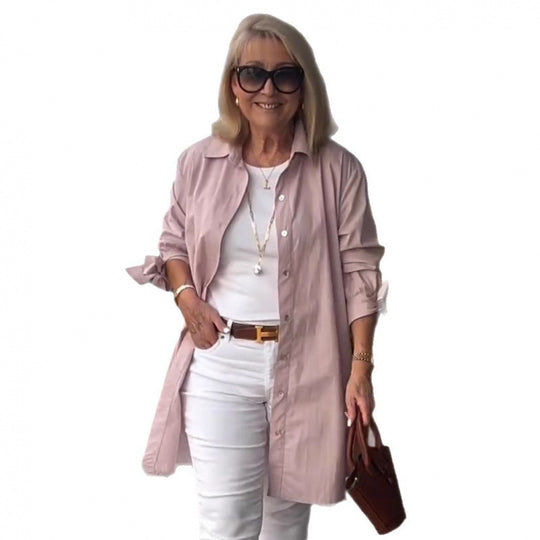 Damen Lässige Hemdblusenjacke im modernen Schnitt Fudus