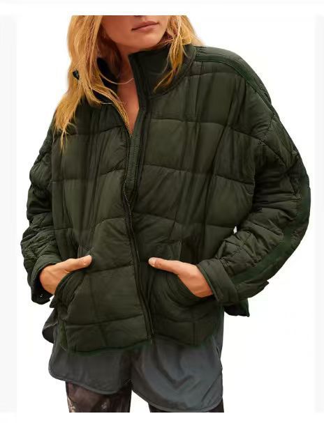 Damen Leichte Steppjacke mit hohem Kragen und praktischen Taschen Fudus