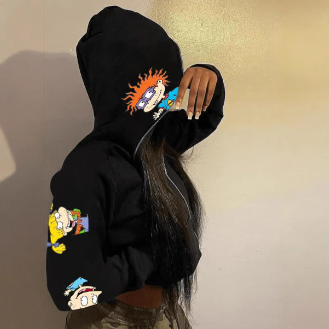 Damen Kapuzenpullover mit kreativem Cartoon-Design Fudus