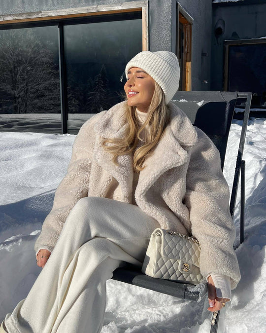 Damen Kunstfelljacke mit schickem Oversized-Schnitt und luxuriösem Innenfutter Fudus