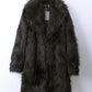 Damen Luxuriöser Kunstpelz-Mantel mit breitem Revers Fudus