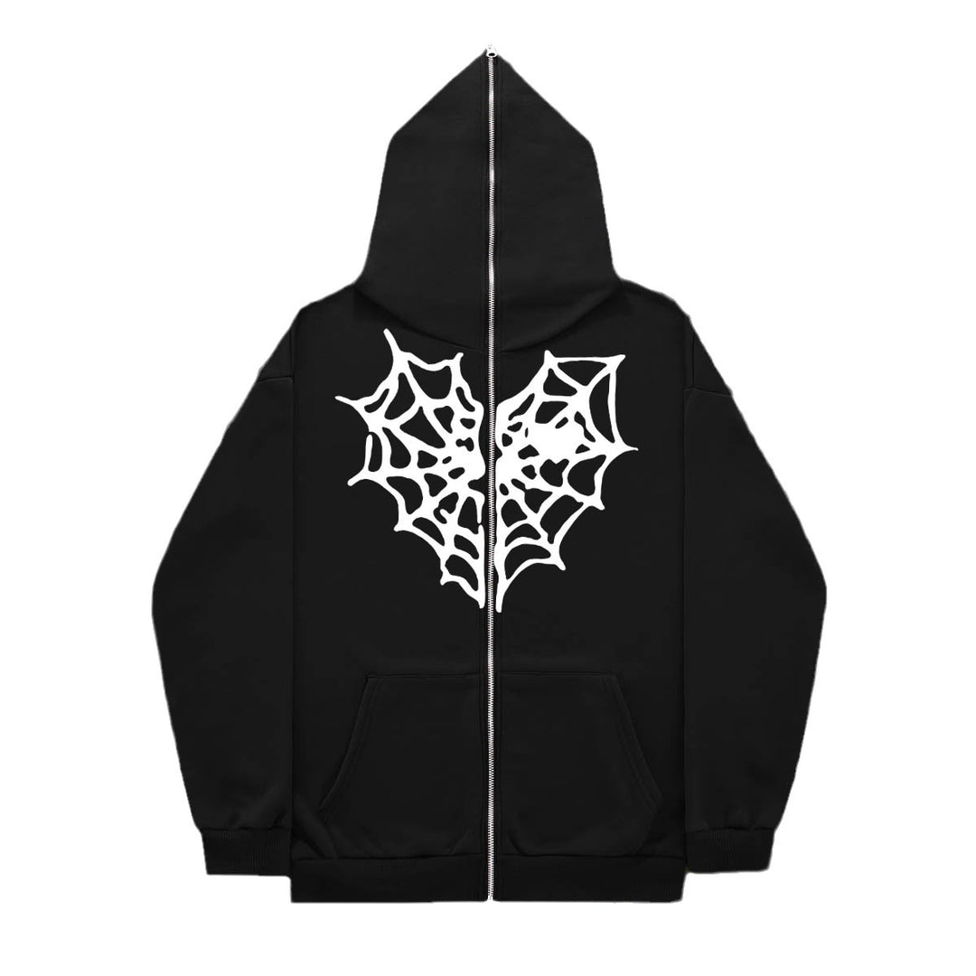 Damen Hoodie mit auffälligem Spinnennetz-Design Fudus
