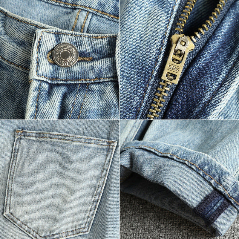 Damen Jeanshose im modernen Slim-Fit mit lässigem Design und hohem Bund Fudus