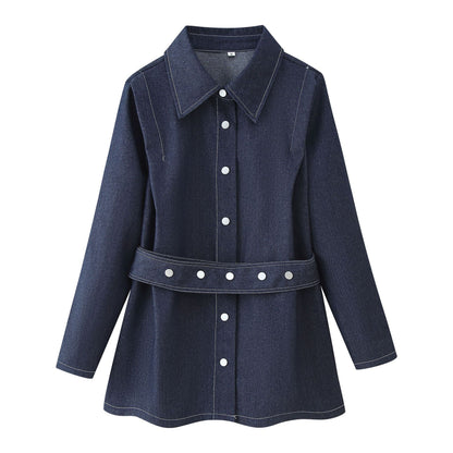 Damen Jeansjacke mit taillierbarem Gürtel Fudus