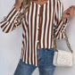Damen gestreifte Bluse mit Raffinesse und eleganten Knöpfen Fudus