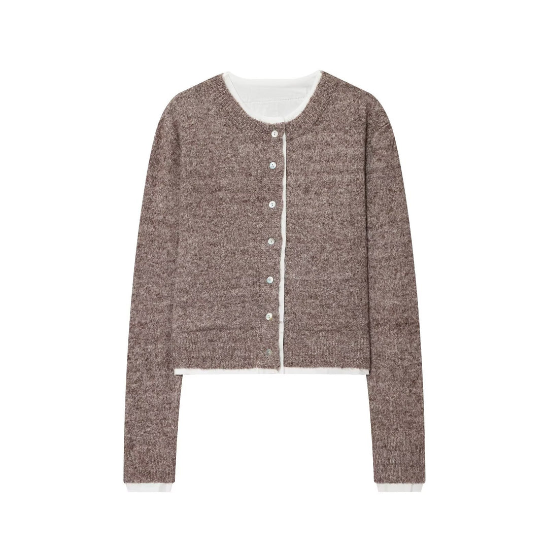 Damen Kurze Strickjacke mit Knopfdetails Fudus