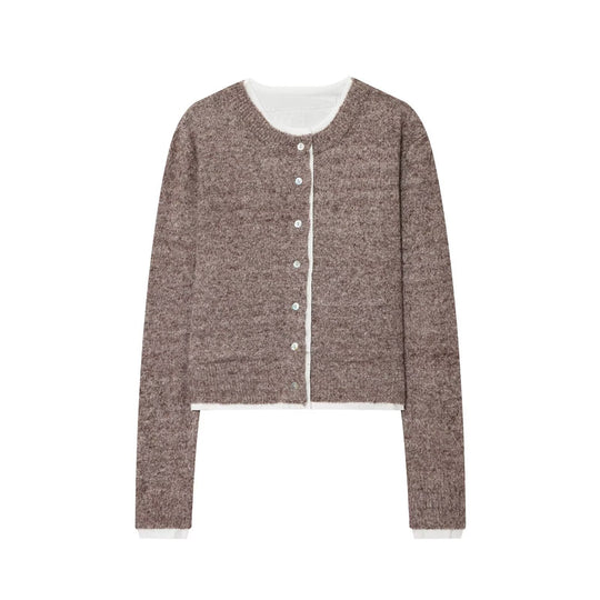 Damen Kurze Strickjacke mit Knopfdetails Fudus