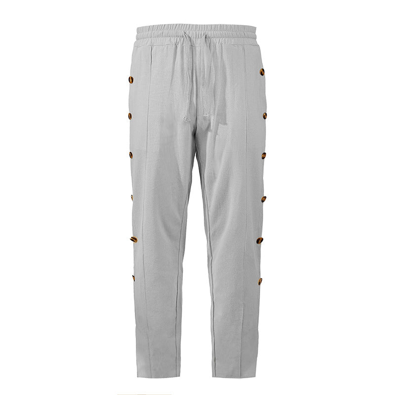 Damen bequeme Jogginghose mit Knopfdetails Fudus