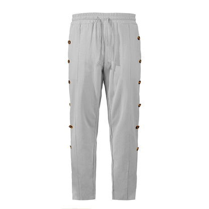 Damen bequeme Jogginghose mit Knopfdetails Fudus