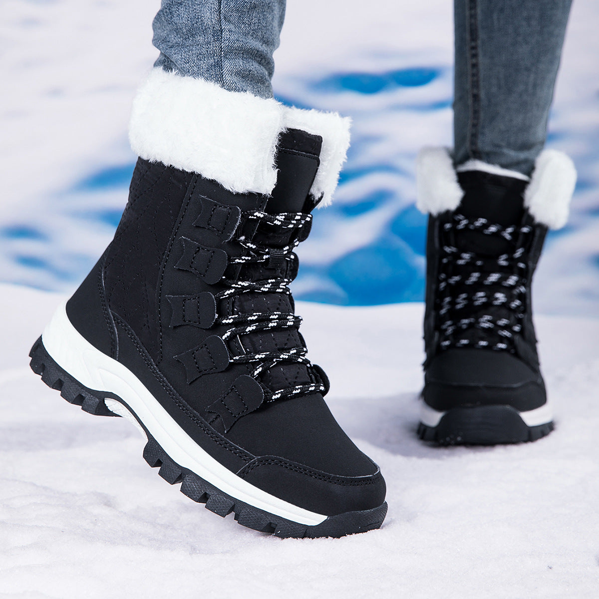 Damen Isolierte Winterstiefel mit rutschfester Sohle und weichem Innenfutter Fudus