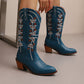 Damen elegante Western-Stiefel mit ausdrucksvoller Stickerei Fudus