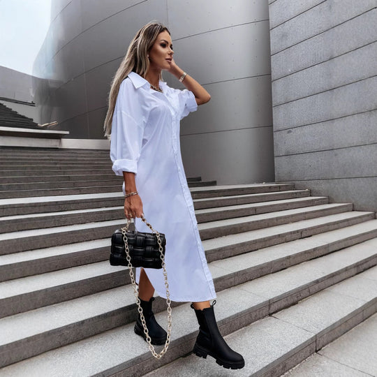 Damen Hemdblusenkleid Fudus