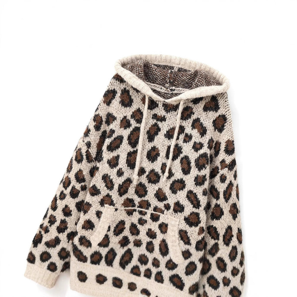 Damen Kuscheliger Sweatpullover mit Leo-Muster Fudus