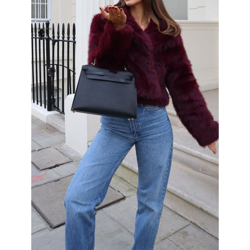 Damen Kunstfelljacke mit elegantem Schnitt Fudus