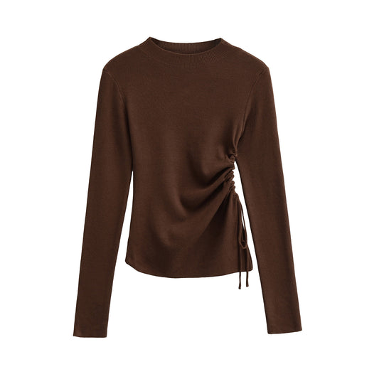 Damen langärmliges Oberteil mit raffinierten Rüschendetails Fudus