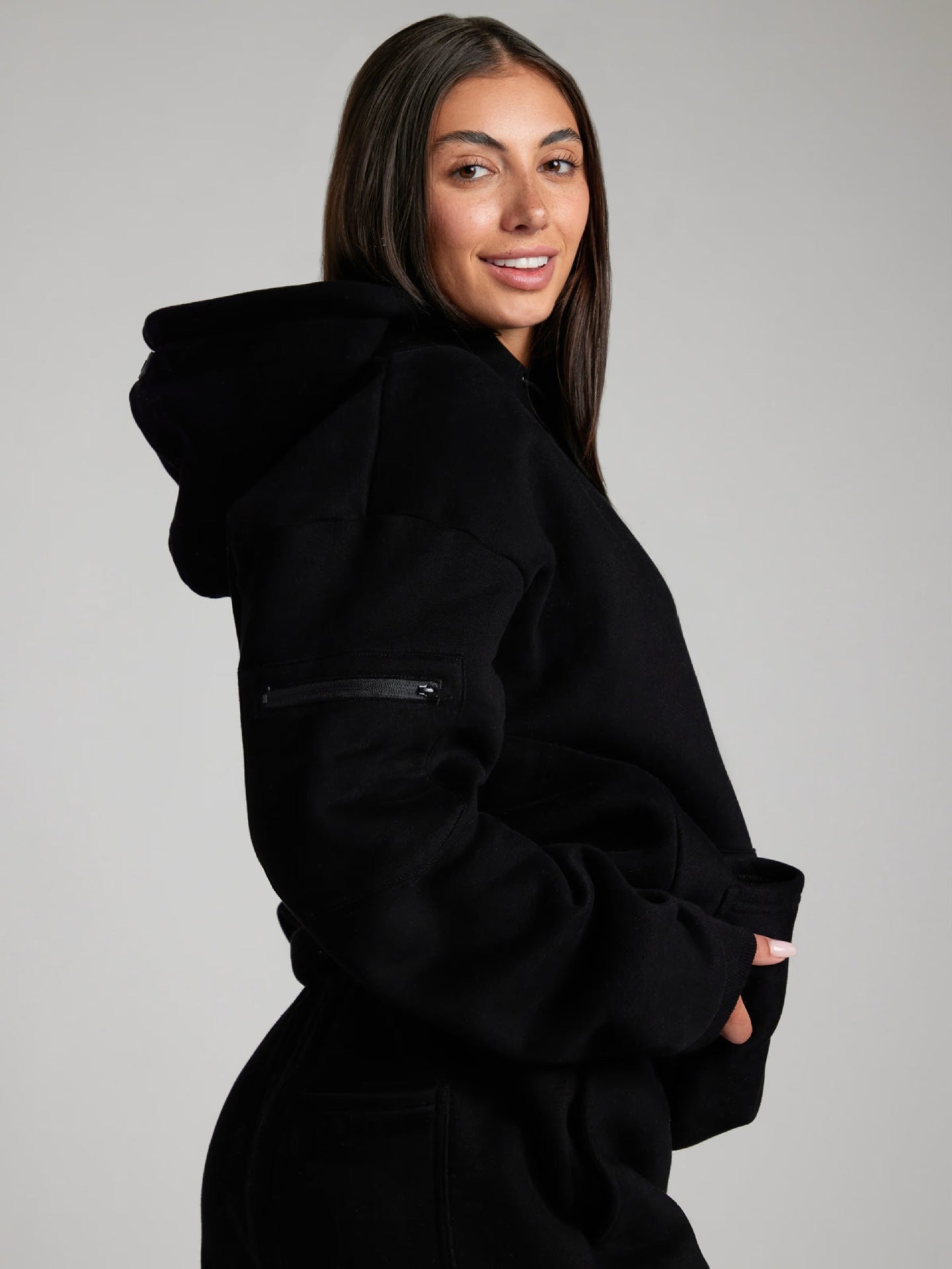 Damen Kapuzenpullover mit integrierter Schlafmaske Fudus