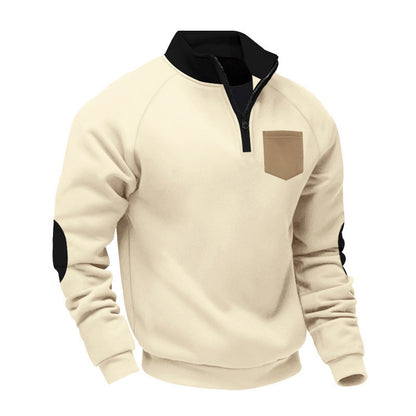Herren pullover mit halbem Reißverschluss und modischem Schnitt Fudus